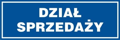 Znak dział sprzedaży 10x30cm, płyta sztywna