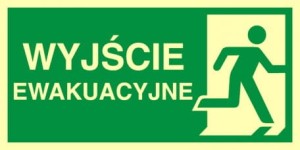 Znak ewakuacyjny - Kierunek do wyjścia ewakuacyjnego – w prawo 15 X 30