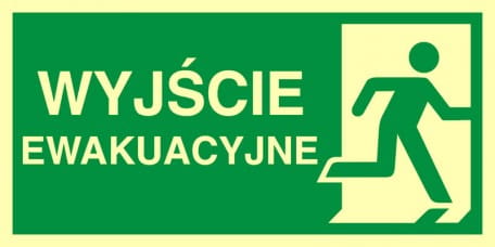 Znak ewakuacyjny - Kierunek do wyjścia ewakuacyjnego – w prawo 15 X 30