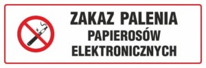 Znak - Zakaz palenia papierosów elektronicznych