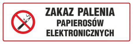Znak - Zakaz palenia papierosów elektronicznych