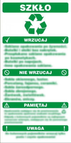 Znak - Instrukcja segregacji odpadów - szkło