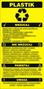 Znak - Instrukcja segregacji odpadów - plastik