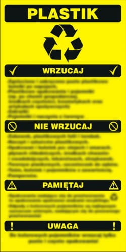 Znak - Instrukcja segregacji odpadów - plastik