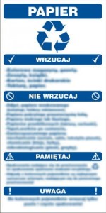 Znak - Instrukcja segregacji odpadów - papier
