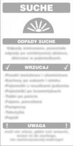 Znak - Instrukcja segregacji odpadów - odpady suche