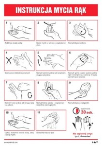 Ilustrowana instrukcja mycia rąk- skrócona