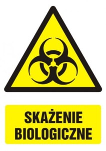 Znak BHP - Skażenie biologiczne (10,5x14,8 cm)