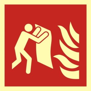 Znak przeciwpożarowy - Koc gaśniczy