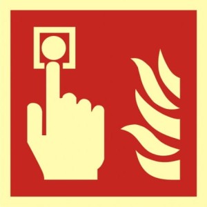 Znak Alarm Pożarowy, płyta sztywna, świecący