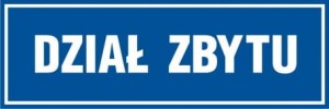 Znak dział zbytu 10x30cm, płyta sztywna