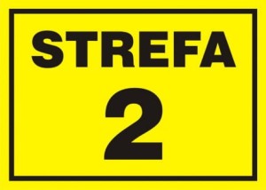 2 Strefa zagrożenia wybuchem 21x15cm, na płycie sztywnej 