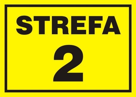 2 Strefa zagrożenia wybuchem 21x15cm, na płycie sztywnej 