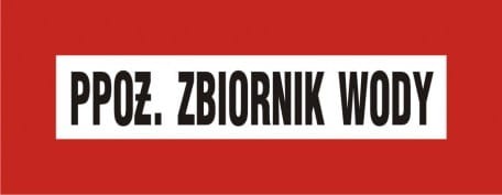 Znak przeciwpożarowy zbiornik wody 14x36cm, płyta sztywna