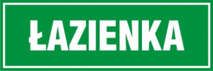 Znak łazienka 10x30cm, płyta sztywna