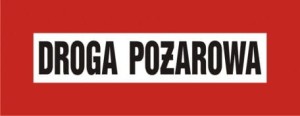 Znak droga pożarowa 14x36cm, płyta sztywna