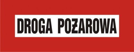 Znak droga pożarowa 14x36cm, płyta sztywna