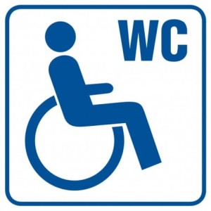 Piktogram toaleta dla inwalidów 10,5x10,5cm, na płycie sztywnej 