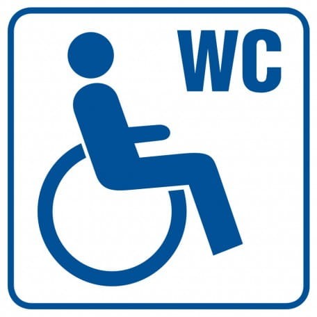 Piktogram toaleta dla inwalidów 10,5x10,5cm, na płycie sztywnej 