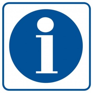 Piktogram informacja wersja druga 10,5x10,5cm, na płycie sztywnej 