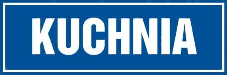 Znak kuchnia 10x30cm, płyta sztywna