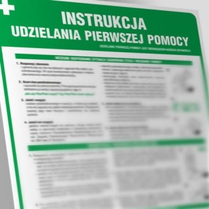 Instrukcja udzielania pierwszej pomocy 35x24,5cm, płyta sztywna 