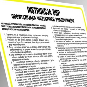 Instrukcja BHP przy pracach ślusarskich 35x24,5cm, płyta sztywna 
