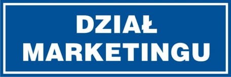 Znak dział marketingu 10x30cm, płyta sztywna