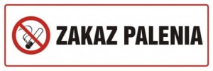 Tablica ostrzegawczo - informacyjna zakaz palenia 10x30cm, na płycie sztywnej 