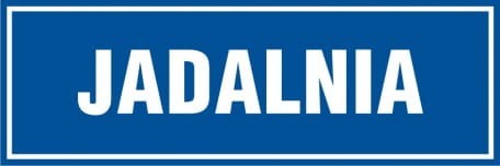 Znak jadalnia 10x30cm, płyta sztywna